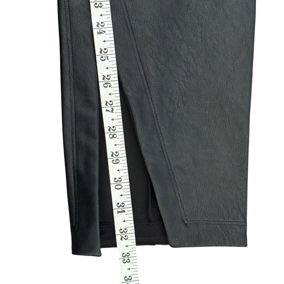 Spanx Faux Leather Split Leg Pants Sz 1X Black Going Out Baddie Plus Size - Picture 7 of 7